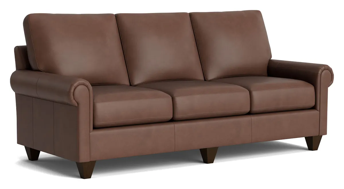 Bassett Furniture C300-72SFL True Custom Leather Panel Arm Sofa Bassett Furniture C300-72SFL True Custom Leather Panel Arm Sofa