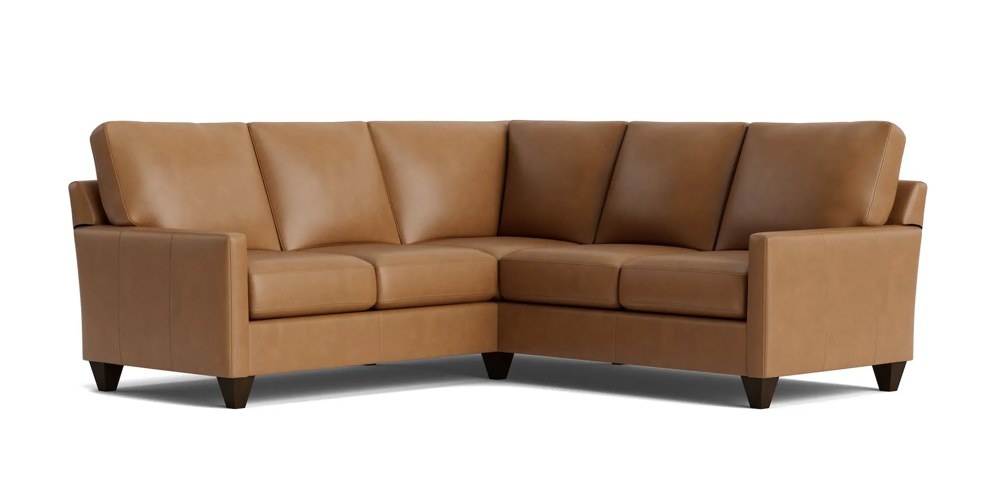 Bassett Furniture C500-L4161SFL True Custom Leather Track Arm L-Shaped Sectional