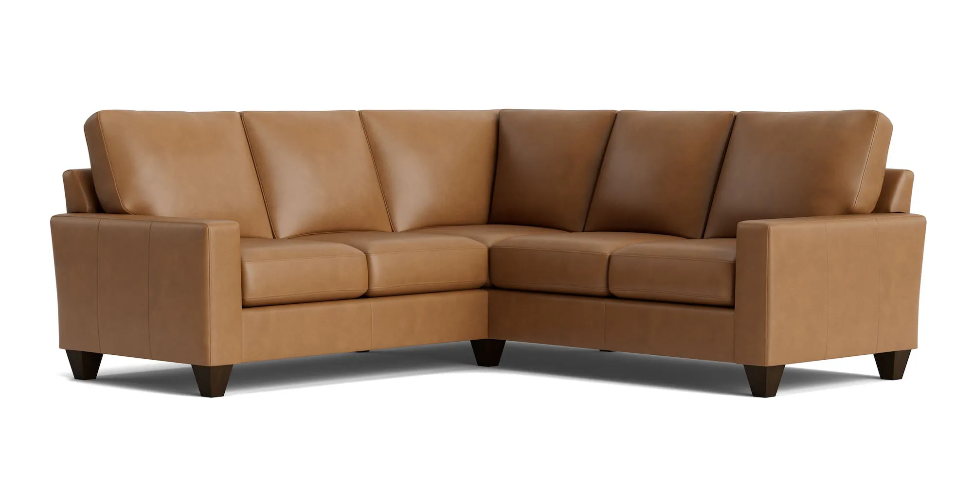 Bassett Furniture C600-L4161SFL True Custom Leather Track Arm L-Shaped Sectional