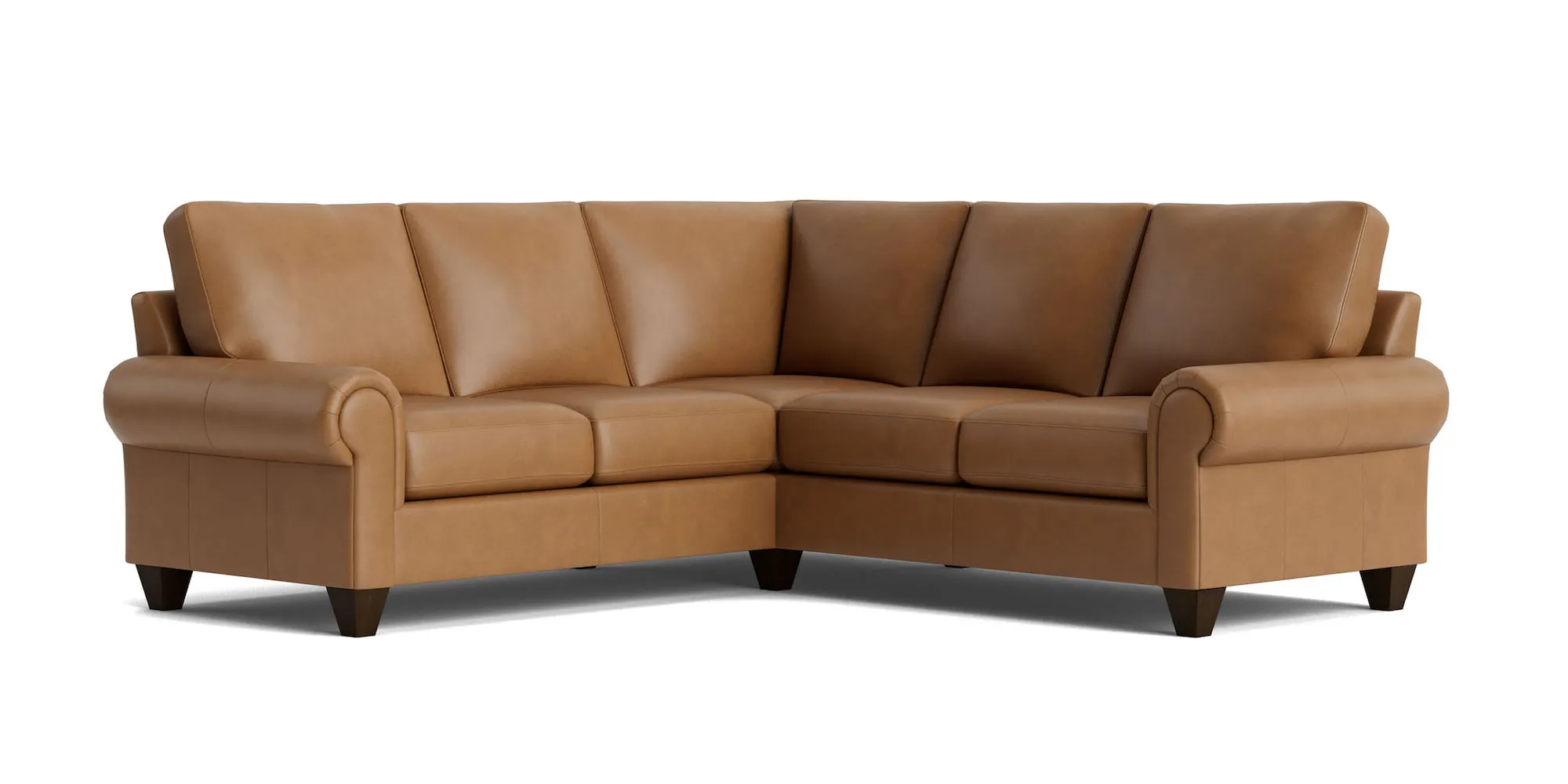 Bassett Furniture C400-L4166SFL True Custom Leather Large Panel Arm L-Shaped Sectional