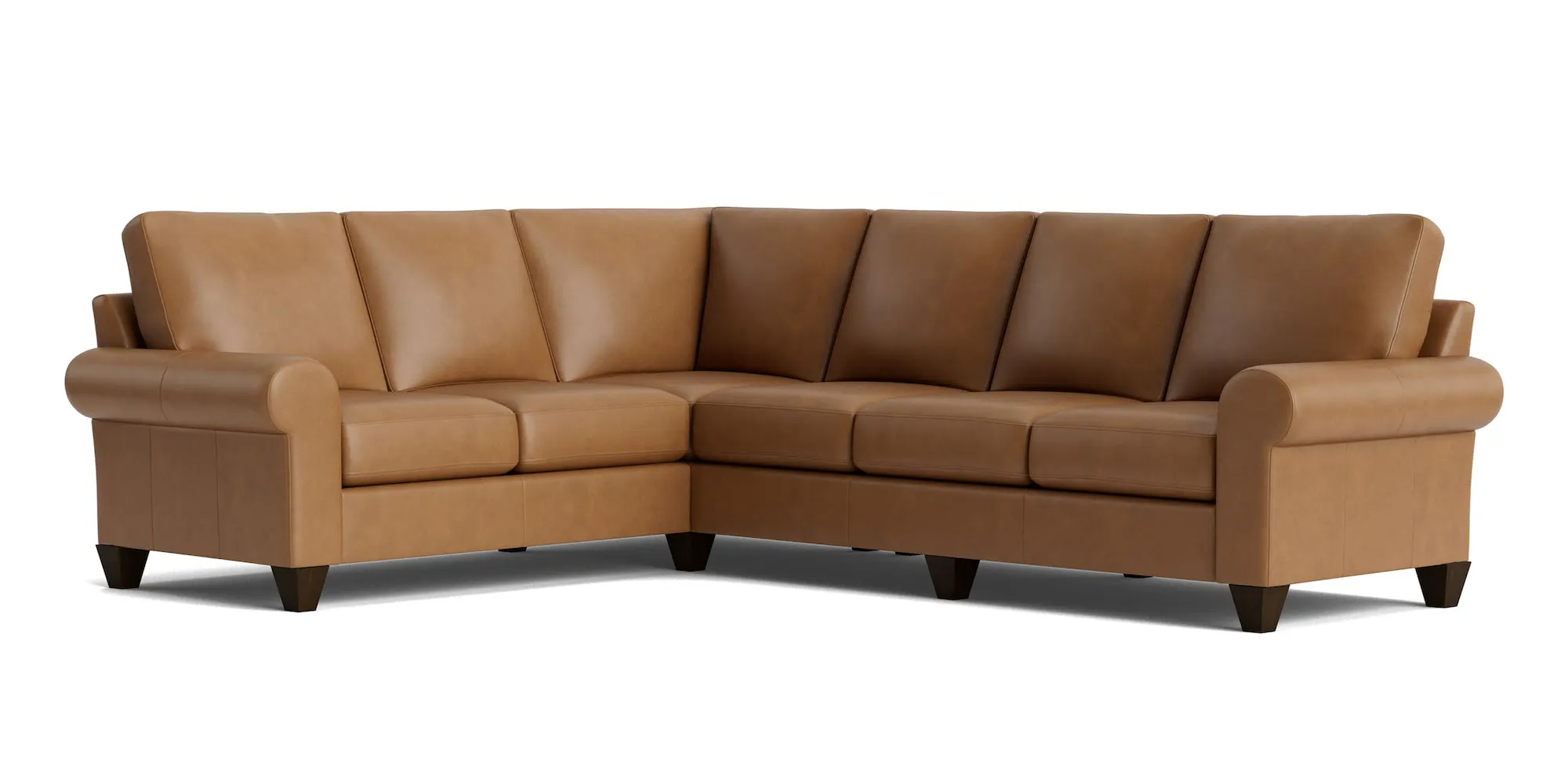 Bassett Furniture C200-L6661SFL True Custom Leather Large Sock Arm L-Shaped Sectional