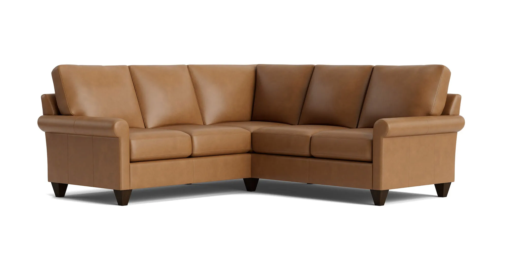 Bassett Furniture C100-L4161SFL True Custom Leather Sock Arm L-Shaped Sectional