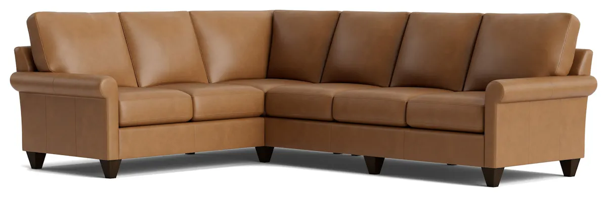Bassett Furniture C100-L6661SFL True Custom Leather Sock Arm L-Shaped Sectional Bassett Furniture C100-L6661SFL True Custom Leather Sock Arm L-Shaped Sectional