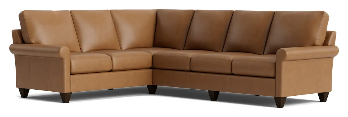 Bassett Furniture C100-L6661SFL True Custom Leather Sock Arm L-Shaped Sectional Bassett Furniture C100-L6661SFL True Custom Leather Sock Arm L-Shaped Sectional