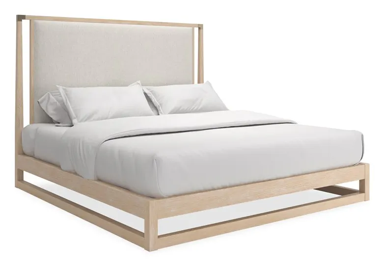 Caracole Furniture CLA-424-122 Pinstripe Uph King Bed Light Caracole Furniture CLA-424-122 Pinstripe Uph King Bed Light