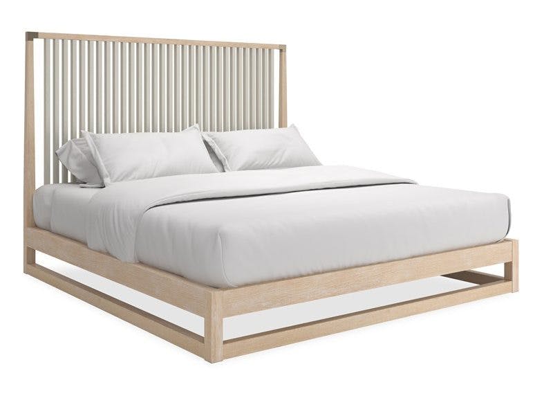 Caracole Furniture CLA-424-126 Pinstripe Slatted King Bed Light