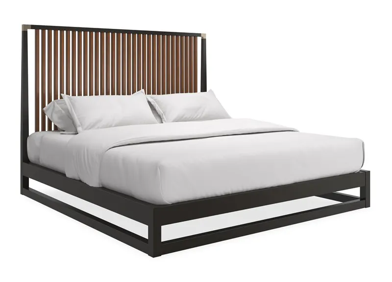 Caracole Furniture CLA-424-127 Pinstripe Slatted King Bed Dark Caracole Furniture CLA-424-127 Pinstripe Slatted King Bed Dark