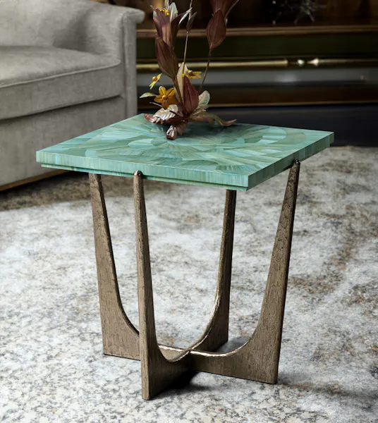 Jonathan Charles 001-3-BN0-BLS Seaglass End Table Jonathan Charles 001-3-BN0-BLS Seaglass End Table