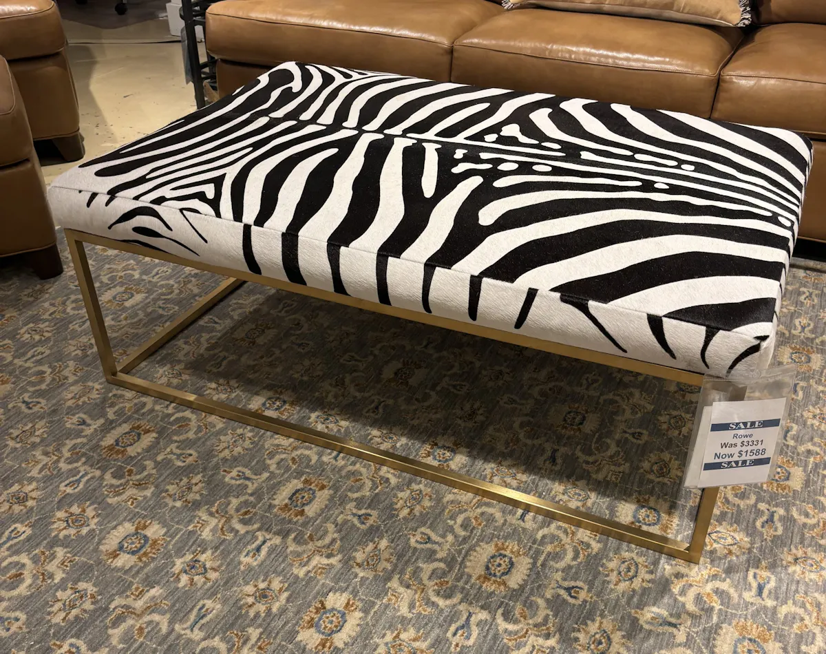 Rowe N980G-L-018 Gold Leather Cocktail Ottoman Rowe N980G-L-018 Gold Leather Cocktail Ottoman