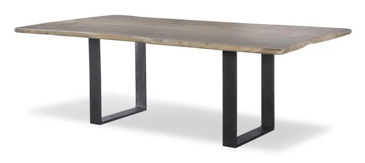 Century Furniture CR9-1-120-G-970 Guan Slab Dining Table 120 inch - Cast Iron Strap Base Century Furniture CR9-1-120-G-970 Guan Slab Dining Table 120 inch - Cast Iron Strap Base