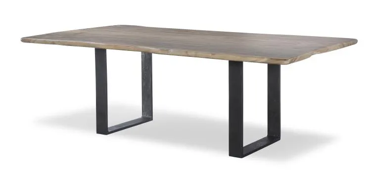 Century Furniture CR9-1-120-G-970 Guan Slab Dining Table 120 inch - Cast Iron Strap Base Century Furniture CR9-1-120-G-970 Guan Slab Dining Table 120 inch - Cast Iron Strap Base
