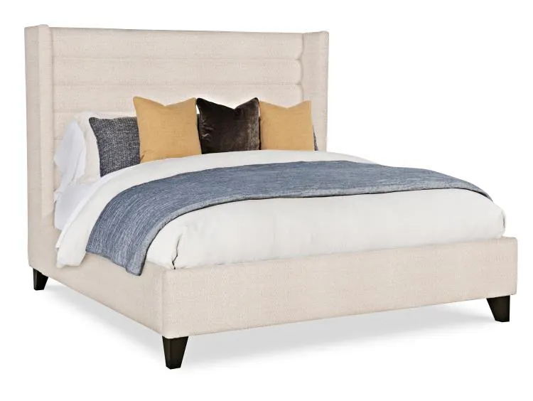 Century Furniture CR1-122K-V1 Stocked Fully Uph. Wing Bed – Med. Height – King 6/6
