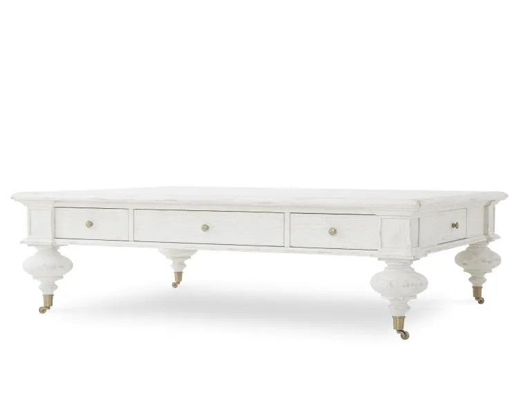 Century Furniture MN2000-W Grand Oak Cocktail Table – White