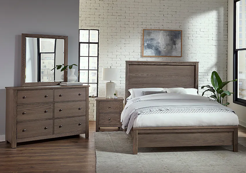 Vaughan Bassett 11-551-155-922 Fundamentals Queen Panel Bed Grey Vaughan Bassett 11-551-155-922 Fundamentals Queen Panel Bed Grey