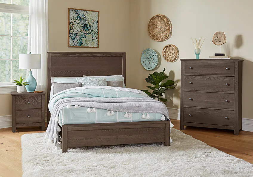 Vaughan Bassett 11-226 Fundamentals 2 Drawer Nightstand Grey Vaughan Bassett 11-226 Fundamentals 2 Drawer Nightstand Grey