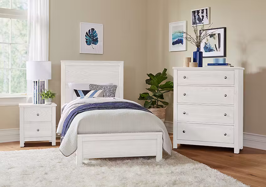 Vaughan Bassett 16-226 Fundamentals 2 Drawer Nightstand White Vaughan Bassett 16-226 Fundamentals 2 Drawer Nightstand White