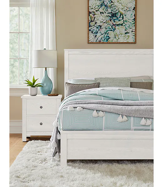 Vaughan Bassett 16-551-155-922 Fundamentals Queen Panel Bed White Vaughan Bassett 16-551-155-922 Fundamentals Queen Panel Bed White