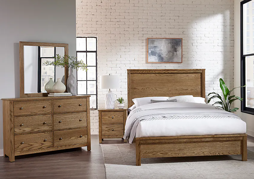 Vaughan Bassett 12-551-155-922 Fundamentals Queen Panel Bed Natural Vaughan Bassett 12-551-155-922 Fundamentals Queen Panel Bed Natural