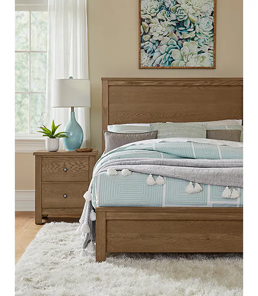 Vaughan Bassett 12-551-155-922 Fundamentals Queen Panel Bed Natural Vaughan Bassett 12-551-155-922 Fundamentals Queen Panel Bed Natural