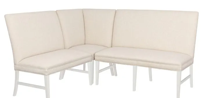 Fairfield Furniture 1270-29-L Straight Back Corner Chair Banquette, with Legs in Linen Finish Fairfield Furniture 1270-29-L Straight Back Corner Chair Banquette, with Legs in Linen Finish