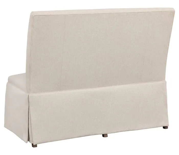 Fairfield Furniture 1271-48-T Straight Back Skirted Armless Banquette 48", with Legs in Tobacco Finish Fairfield Furniture 1271-48-T Straight Back Skirted Armless Banquette 48", with Legs in Tobacco Finish