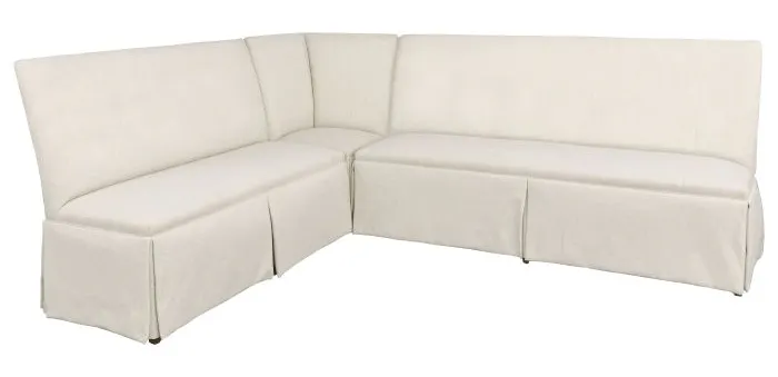 Fairfield Furniture 1271-72-T Straight Back Skirted Armless Banquette 72", with Legs in Tobacco Finish Fairfield Furniture 1271-72-T Straight Back Skirted Armless Banquette 72", with Legs in Tobacco Finish