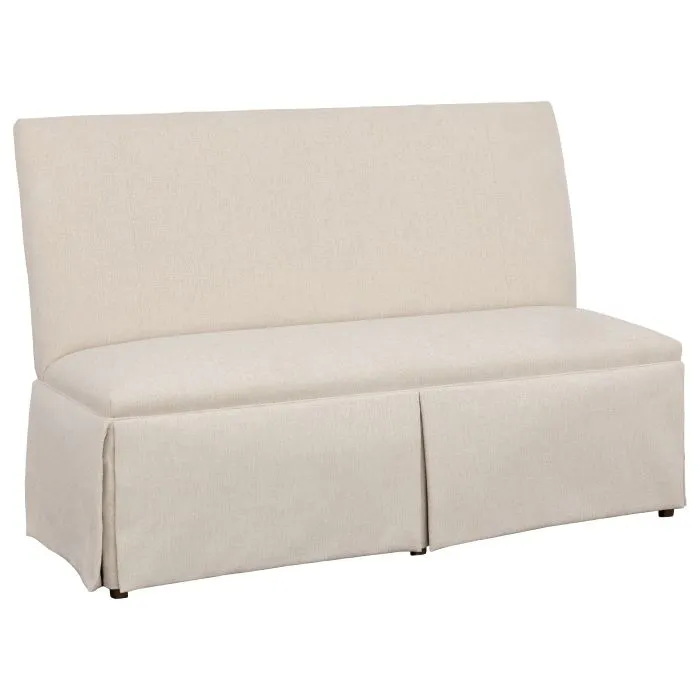 Fairfield Furniture 1271-60-T Straight Back Skirted Armless Banquette 60″, with Legs in Tobacco Finish