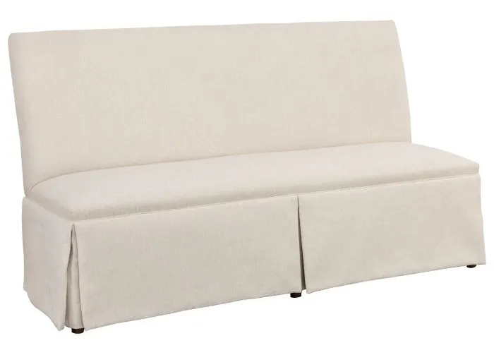 Fairfield Furniture 1271-72-T Straight Back Skirted Armless Banquette 72", with Legs in Tobacco Finish Fairfield Furniture 1271-72-T Straight Back Skirted Armless Banquette 72", with Legs in Tobacco Finish