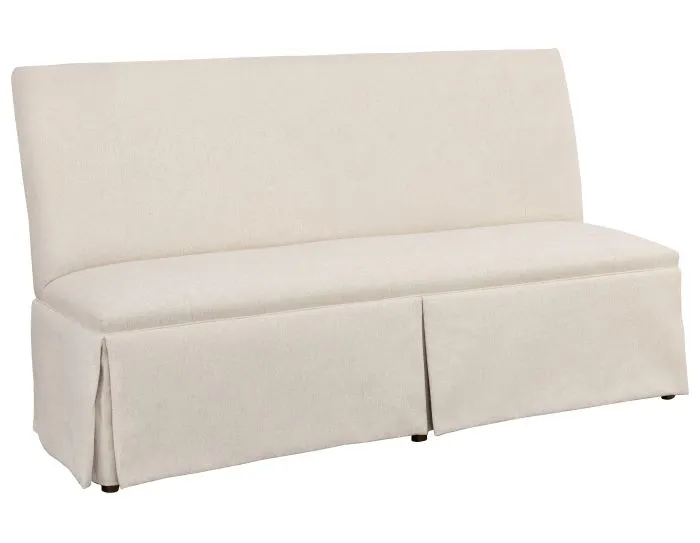 Fairfield Furniture 1271-72-T Straight Back Skirted Armless Banquette 72", with Legs in Tobacco Finish Fairfield Furniture 1271-72-T Straight Back Skirted Armless Banquette 72", with Legs in Tobacco Finish