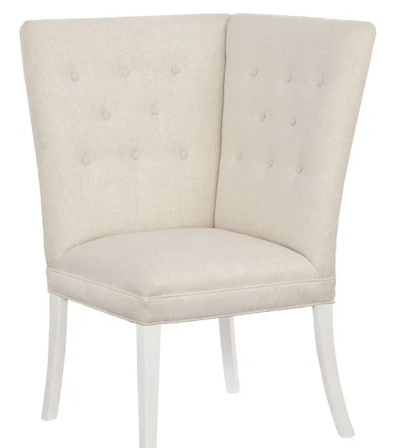 Fairfield Furniture 1272-29-L Straight Back Corner Chair Banquette, with Legs in Linen Finish with buttons Fairfield Furniture 1272-29-L Straight Back Corner Chair Banquette, with Legs in Linen Finish with buttons