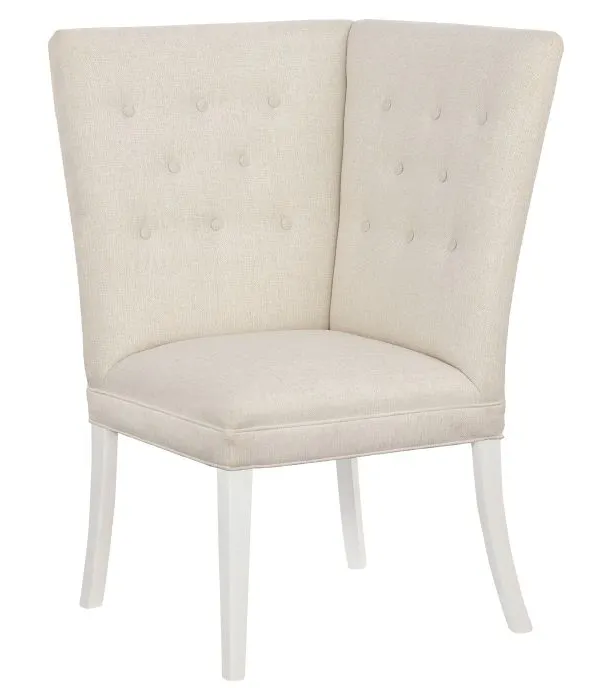 Fairfield Furniture 1272-29-L Straight Back Corner Chair Banquette, with Legs in Linen Finish with buttons Fairfield Furniture 1272-29-L Straight Back Corner Chair Banquette, with Legs in Linen Finish with buttons