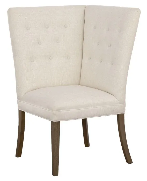 Fairfield Furniture 1272-29-M Straight Back Corner Chair Banquette, with Legs in Mica Finish with buttons Fairfield Furniture 1272-29-M Straight Back Corner Chair Banquette, with Legs in Mica Finish with buttons