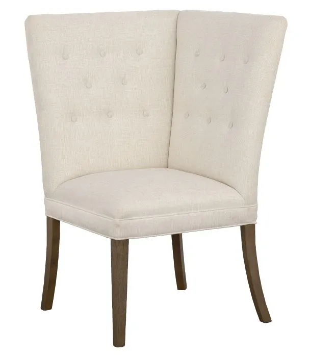 Fairfield Furniture 1272-29-M Straight Back Corner Chair Banquette, with Legs in Mica Finish with buttons Fairfield Furniture 1272-29-M Straight Back Corner Chair Banquette, with Legs in Mica Finish with buttons