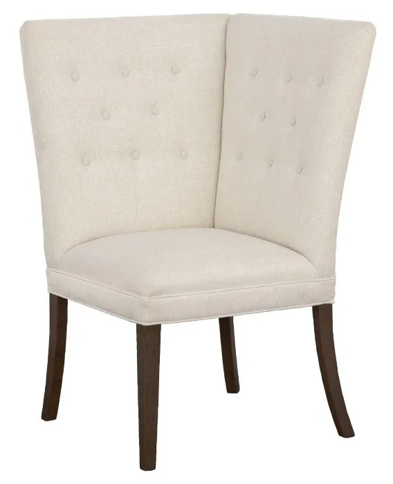 Fairfield Furniture 1272-29-T Straight Back Corner Chair Banquette, with Legs in Tobacco Finish with buttons Fairfield Furniture 1272-29-T Straight Back Corner Chair Banquette, with Legs in Tobacco Finish with buttons