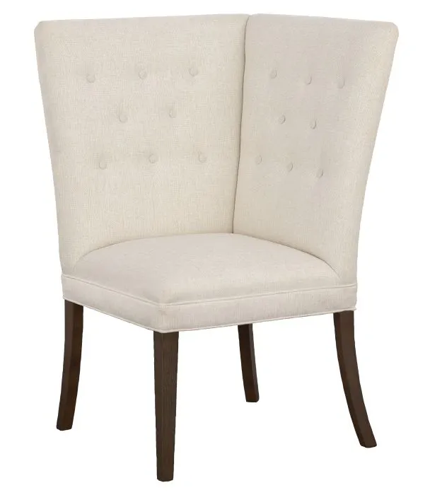 Fairfield Furniture 1272-29-T Straight Back Corner Chair Banquette, with Legs in Tobacco Finish with buttons Fairfield Furniture 1272-29-T Straight Back Corner Chair Banquette, with Legs in Tobacco Finish with buttons