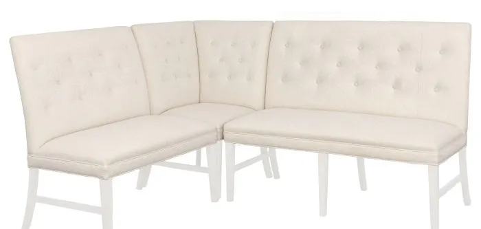 Fairfield Furniture 1272-29-L Straight Back Corner Chair Banquette, with Legs in Linen Finish with buttons Fairfield Furniture 1272-29-L Straight Back Corner Chair Banquette, with Legs in Linen Finish with buttons