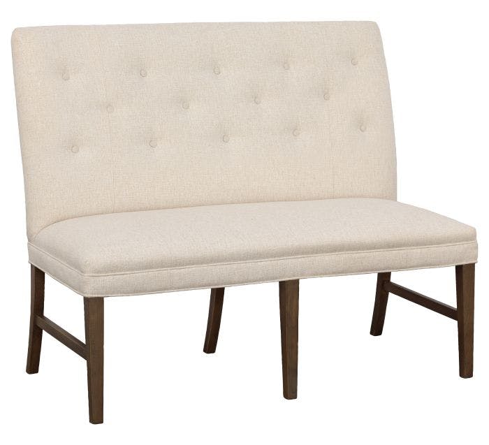 Fairfield Furniture 1272-48-M Straight Back Armless Banquette 48", with Legs in Mica Finish with buttons Fairfield Furniture 1272-48-M Straight Back Armless Banquette 48", with Legs in Mica Finish with buttons