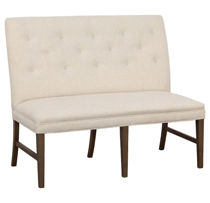 Fairfield Furniture 1272-48-M Straight Back Armless Banquette 48", with Legs in Mica Finish with buttons Fairfield Furniture 1272-48-M Straight Back Armless Banquette 48", with Legs in Mica Finish with buttons