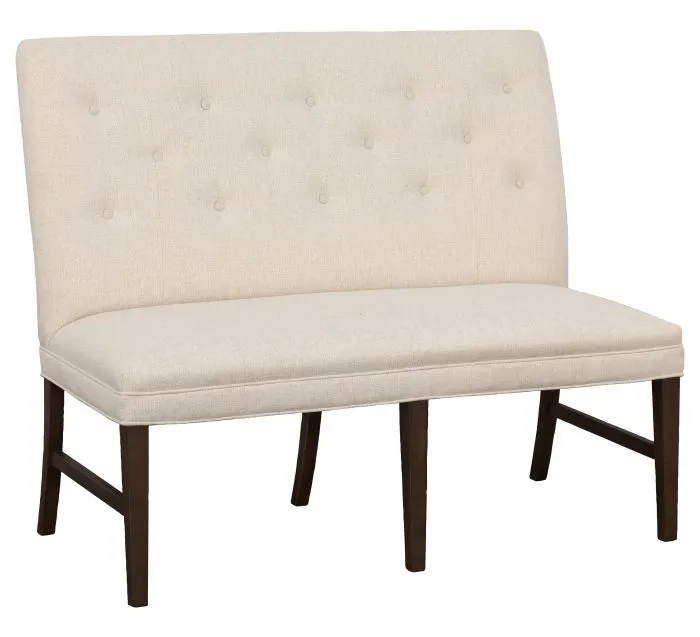 Fairfield Furniture 1272-48-T Straight Back Armless Banquette 48", with Legs in Tobacco Finish with buttons Fairfield Furniture 1272-48-T Straight Back Armless Banquette 48", with Legs in Tobacco Finish with buttons