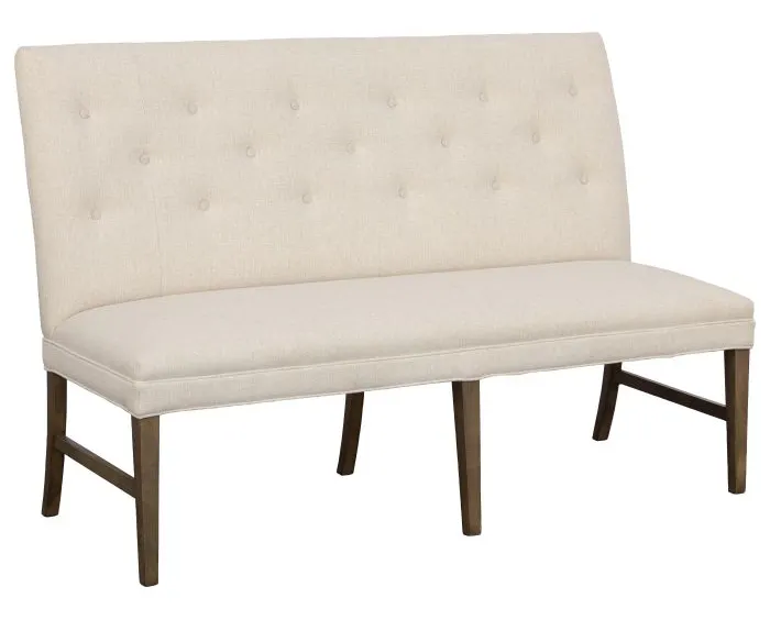 Fairfield Furniture 1272-60-M Straight Back Armless Banquette 60", with Legs in Mica Finish with buttons Fairfield Furniture 1272-60-M Straight Back Armless Banquette 60", with Legs in Mica Finish with buttons
