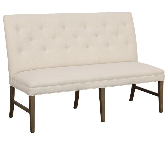 Fairfield Furniture 1272-60-M Straight Back Armless Banquette 60", with Legs in Mica Finish with buttons Fairfield Furniture 1272-60-M Straight Back Armless Banquette 60", with Legs in Mica Finish with buttons