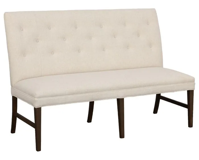 Fairfield Furniture 1272-60-T Straight Back Armless Banquette 60", with Legs in Tobacco Finish with buttons Fairfield Furniture 1272-60-T Straight Back Armless Banquette 60", with Legs in Tobacco Finish with buttons