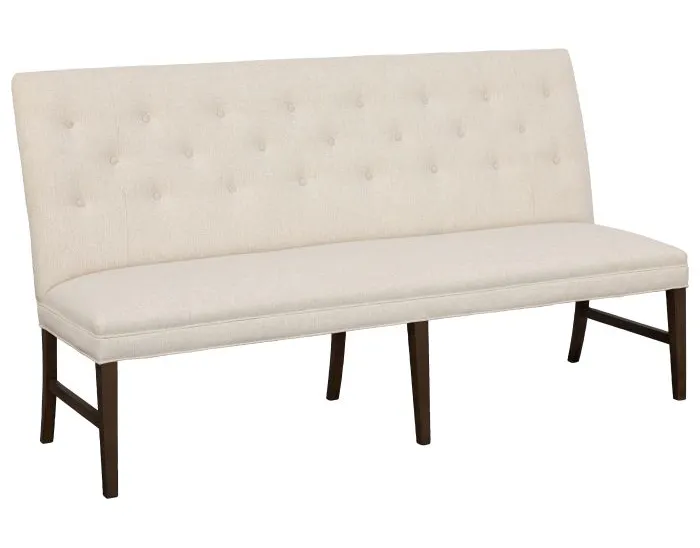 Fairfield Furniture 1272-72-T Straight Back Armless Banquette 72", with Legs in Tobacco Finish with buttons Fairfield Furniture 1272-72-T Straight Back Armless Banquette 72", with Legs in Tobacco Finish with buttons