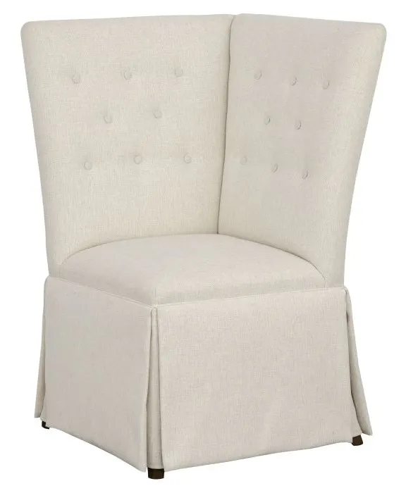 Fairfield Furniture 1273-29-T Straight Back Skirted Corner Chair Banquette,m with Legs in Tobacco Finish with buttons Fairfield Furniture 1273-29-T Straight Back Skirted Corner Chair Banquette,m with Legs in Tobacco Finish with buttons