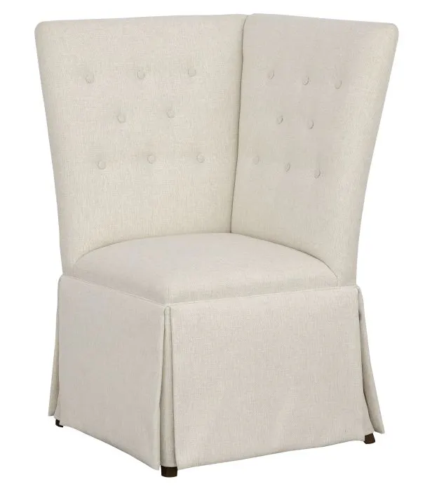 Fairfield Furniture 1273-29-T Straight Back Skirted Corner Chair Banquette,m with Legs in Tobacco Finish with buttons Fairfield Furniture 1273-29-T Straight Back Skirted Corner Chair Banquette,m with Legs in Tobacco Finish with buttons
