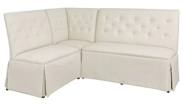 Fairfield Furniture 1273-36-T Straight Back Skirted Armless Banquette 36", with Legs in Tobacco Finish with buttons Fairfield Furniture 1273-36-T Straight Back Skirted Armless Banquette 36", with Legs in Tobacco Finish with buttons