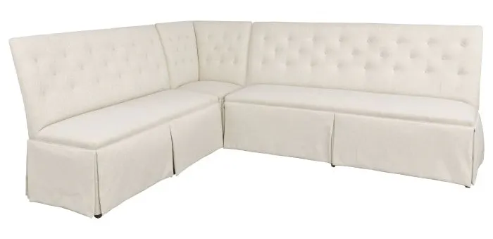 Fairfield Furniture 1273-60-T Straight Back Skirted Armless Banquette 60", with Legs in Tobacco Finish with buttons Fairfield Furniture 1273-60-T Straight Back Skirted Armless Banquette 60", with Legs in Tobacco Finish with buttons