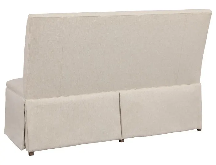 Fairfield Furniture 1273-60-T Straight Back Skirted Armless Banquette 60", with Legs in Tobacco Finish with buttons Fairfield Furniture 1273-60-T Straight Back Skirted Armless Banquette 60", with Legs in Tobacco Finish with buttons