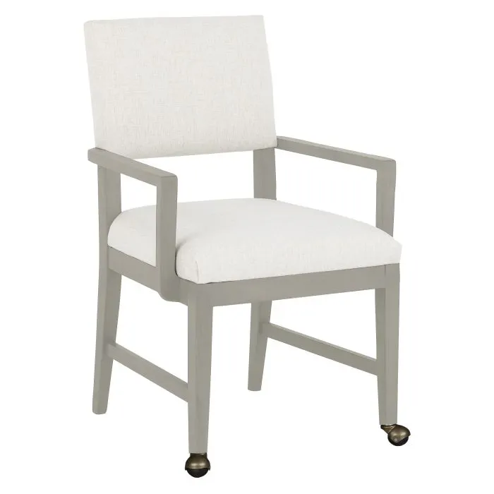 Fairfield Furniture 1304-A2-S Conroy Arm Chair, with Two front casters, Sheer Dove Finish