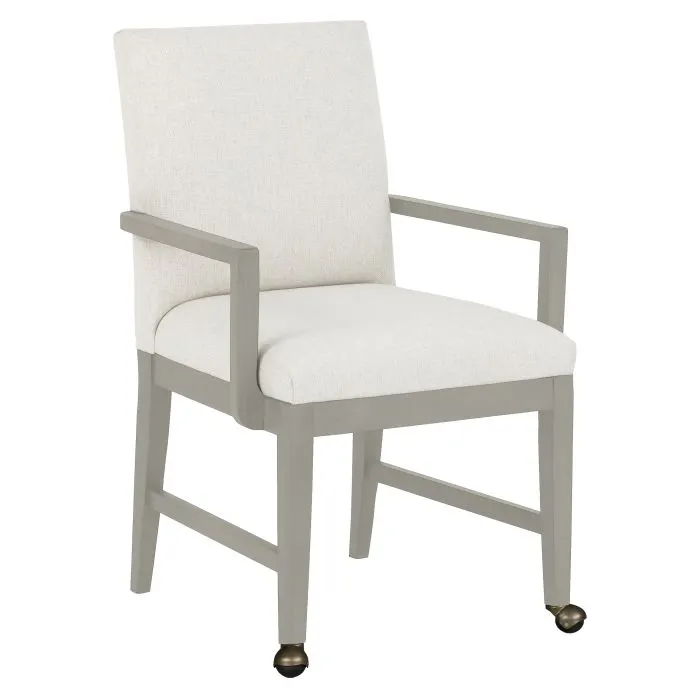 Fairfield Furniture 1305-A2-S Bennett Arm Chair, with Two front casters, Sheer Dove Finish